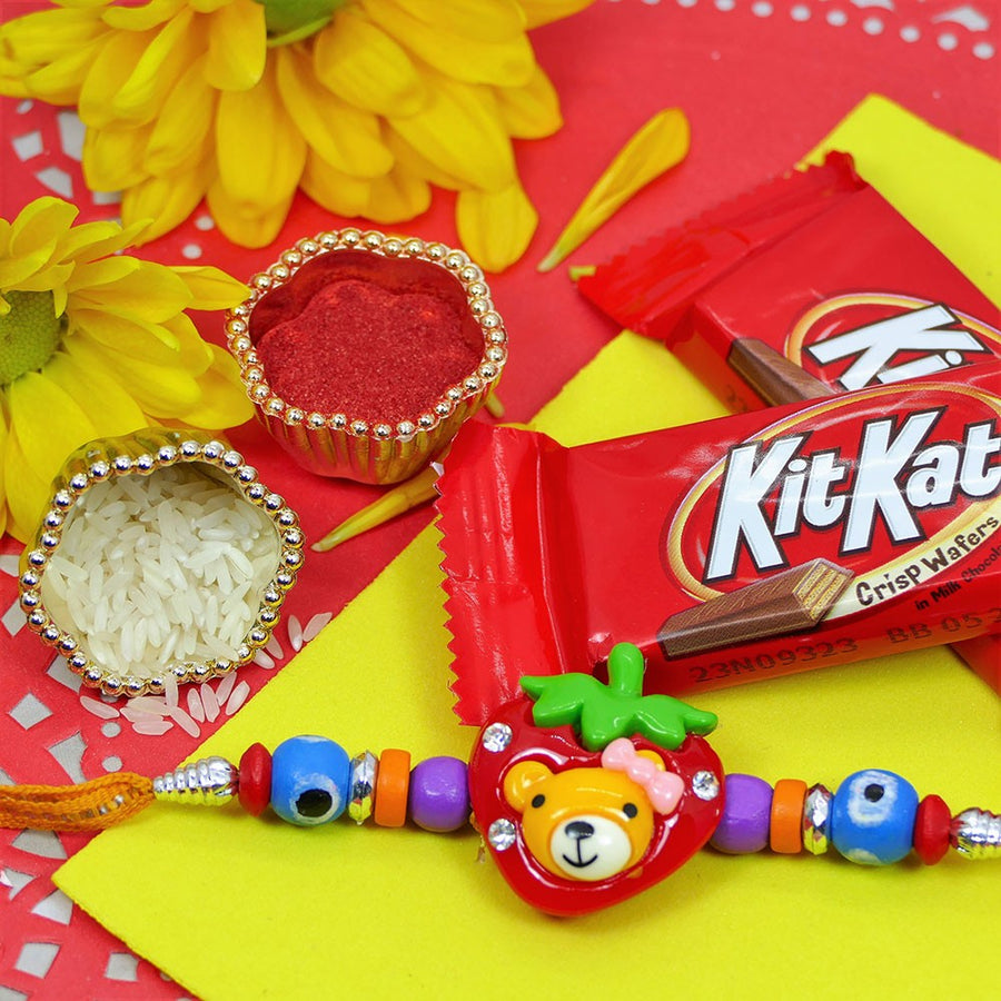 Cute Rakhi N Chocolate Combo