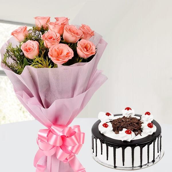 Sweet Celebration Send Flowers And Cake online Bloomsvilla