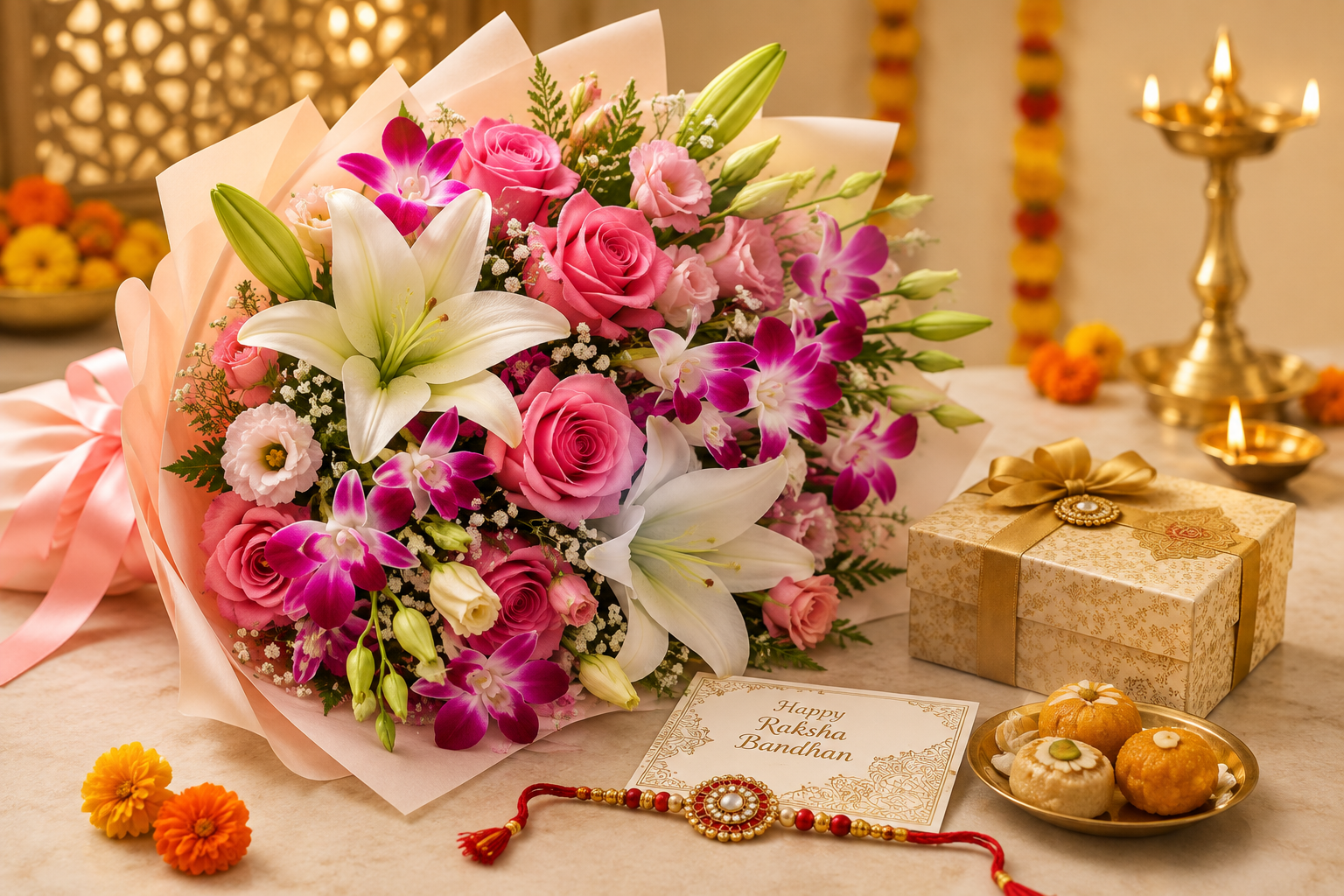 Best Flowers for Raksha Bandhan: Rakhi Flower & Bouquet Ideas