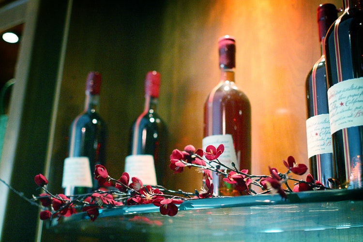 wine and flowers