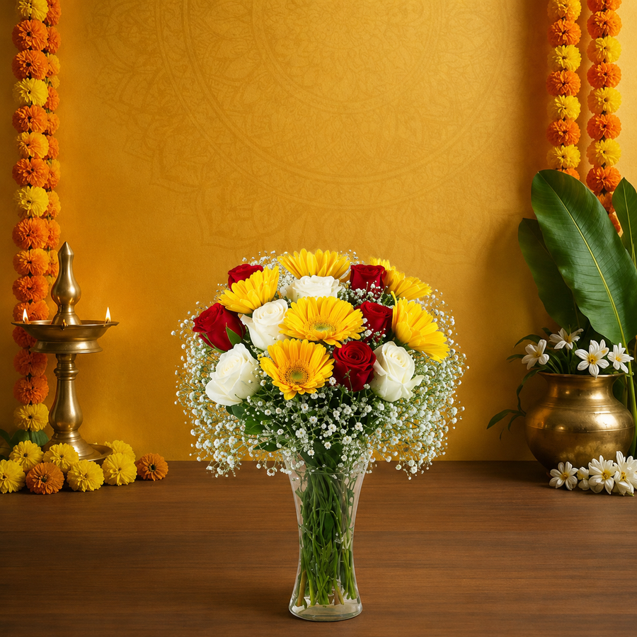 Thiruvona Floral Vase