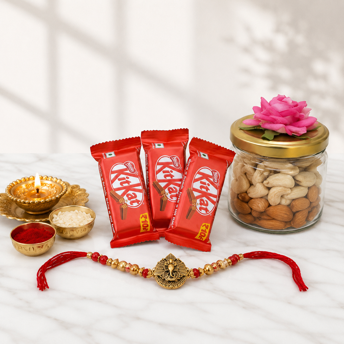 Ganesha Rakhi Dry Fruit Hamper for Raksha Bandhan