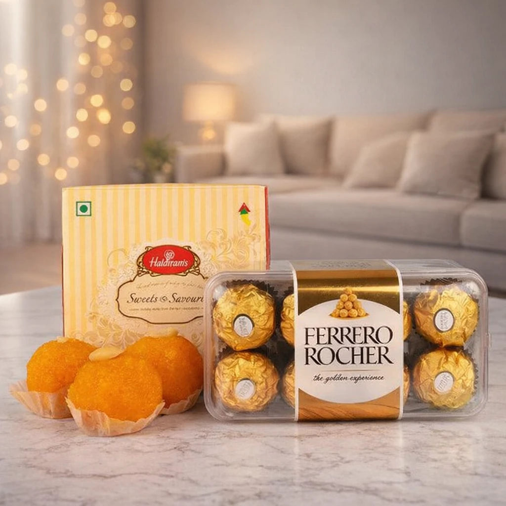 Ferrerorocher N Motichur Laddoo Gift [Bloomcentral AI e008f37e]