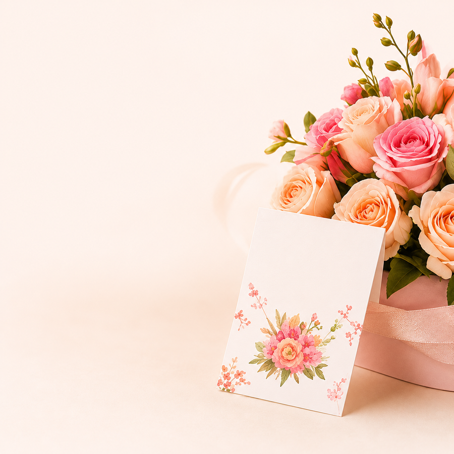 Complimentary message card with every Bloomsvilla order