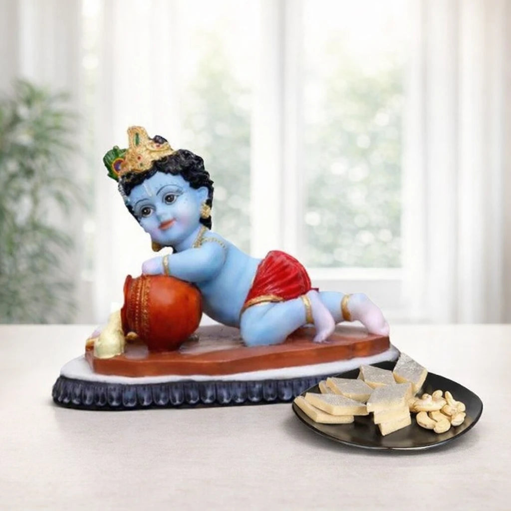 Makah Chor Krishna With Kaju Katli [Bloomcentral AI 7c96778d]