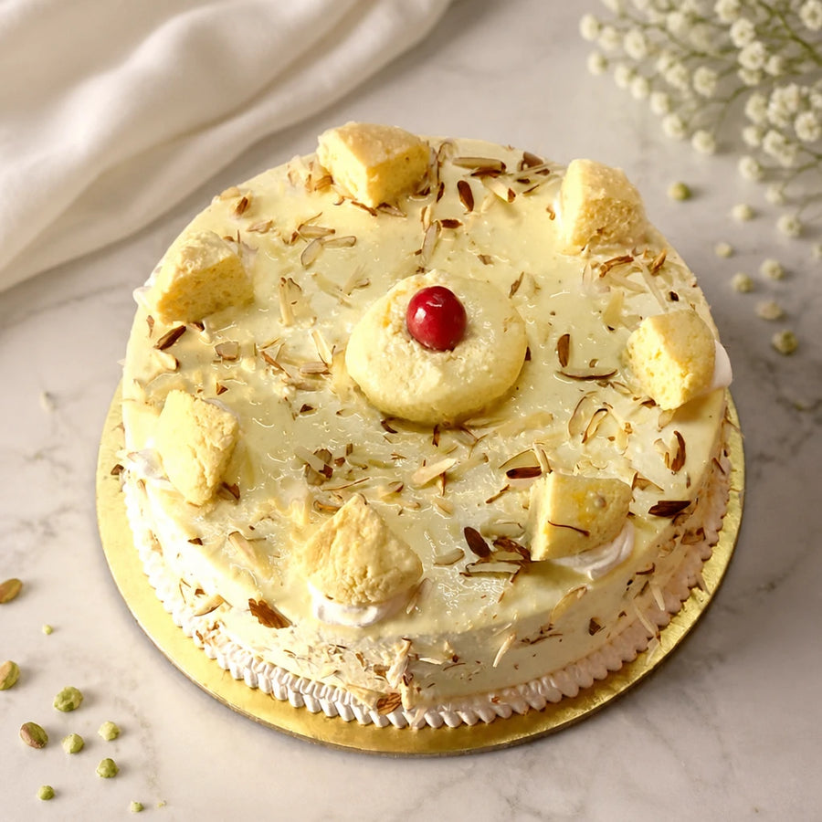 Pista Cherry Rasmalai Cake