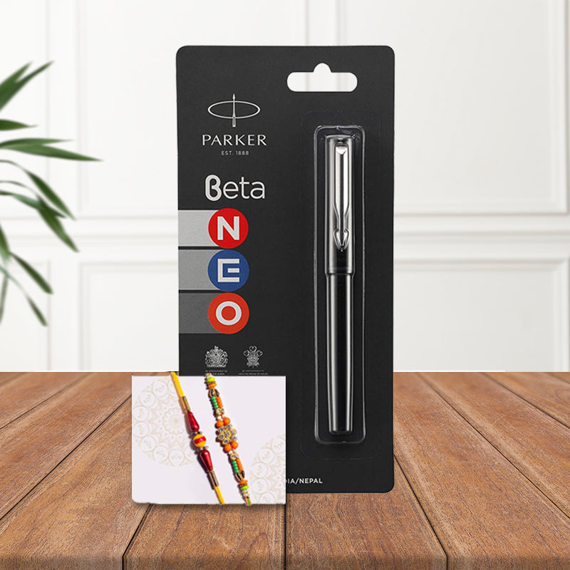 Set Of 2 Rakhis And Pen