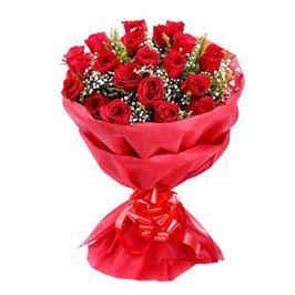 Cute Love - 24 Red Roses Bouquet - for Midnight Flower Delivery in India 