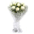 Pure Love Bunch Of White Rose- Send Flowers to Category | Flowers | White Flowers -Product Details: 12 White Roses  Cellophane Packing White Ribbon Bow Seasonal Fillers Pure love bouquet of 12 white roses for your loved ones.This beautiful arrangement of white roses and dark green fillers is a sign of pure love. Surely everyone will love this sweet design. Place your order now and get them delivered at the doorsteps of your beloved at specific place and time. While we always strive to ensure that products are accurately represented in our photographs, from season to season and subject to availability, our florists may be required to substitute one or more flowers for a variety of equal or greater quality, appearance and value. 