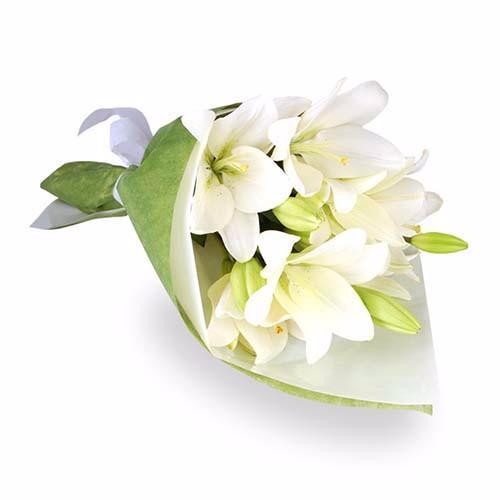 Elegant White Lily Bouquet - for Online Flower Delivery In India 