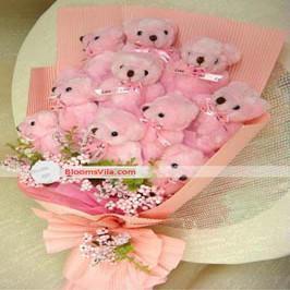 Cute Pink Teddy Bouquet