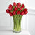 10 Red Tulips In Glass Vase- Flower Delivery in Category | Flowers | Imported Flowers -This beautiful arrangement consists of: 10 beautiful and fresh red tulips Crystal clear glass vase ﻿Note: Tulips are available for delivery in Bangalore city only 