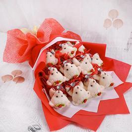 Red And White Teddy Love