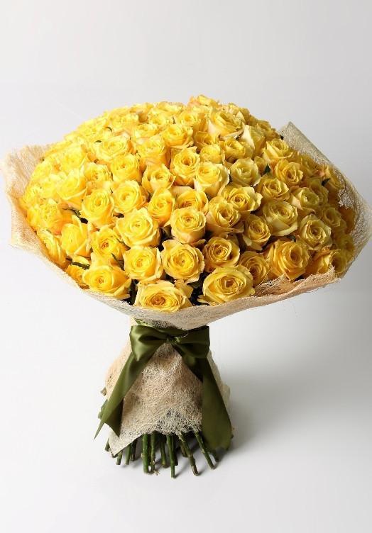 Mega 100 Yellow Roses - Perfect Wedding Gift - Bloomsvilla