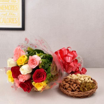 Rose N Dryfruits Combo For Teacher - from Best Flower Delivery in India 