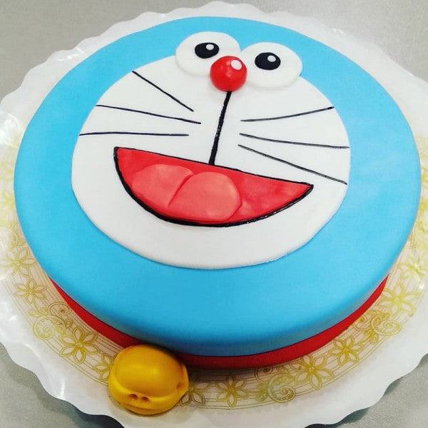Round Doraemon Theme Cake