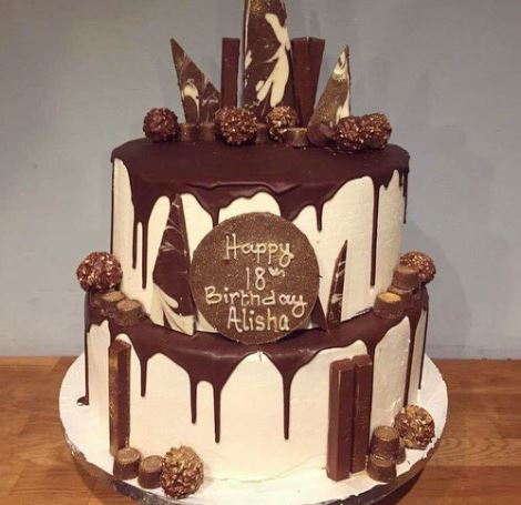 2 Layer Mouthwatering Chocolate Ferrero Rocher Cake - for Online Flower Delivery In India 