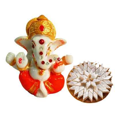 Lucky Ganesh Chaturthi Gift - for Midnight Flower Delivery in India 