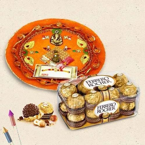 Ferrero Mist Special Thali Combo - for Midnight Flower Delivery in India 