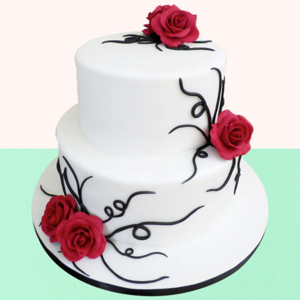2 Tier Supreme Vanilla Cake - for Midnight Flower Delivery in India 