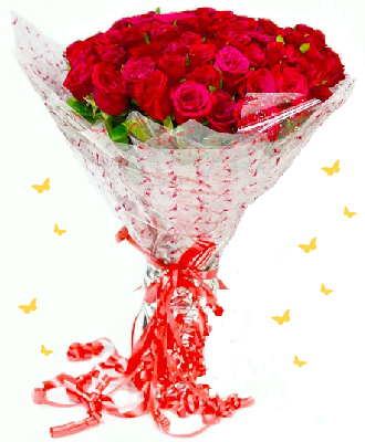 Pure Romance 20 Red Roses Bouquet - for Flower Delivery in India 