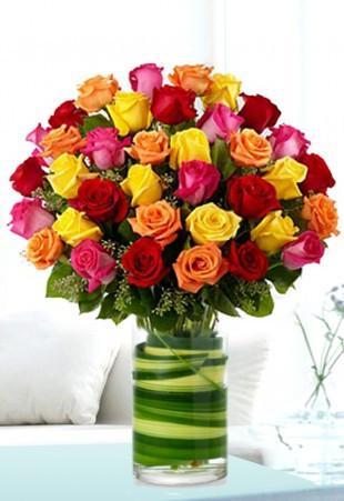 Multi Colored Rose Arrangement