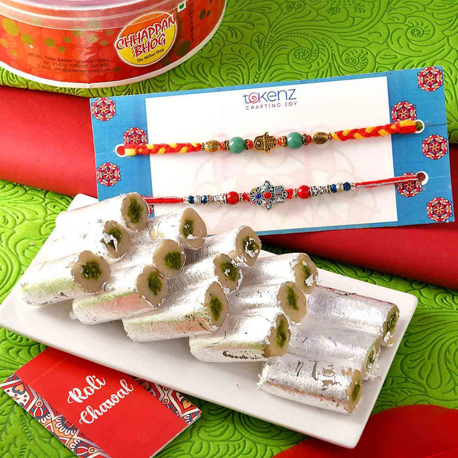 Alluring Rakhi N Special Sweet Combo - for Online Flower Delivery In India 