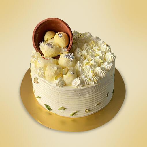 Authentic Flavoured Rasmalai Cake - for Flower Delivery in India 