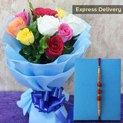 Beautiful Rose And Rakhi Combo