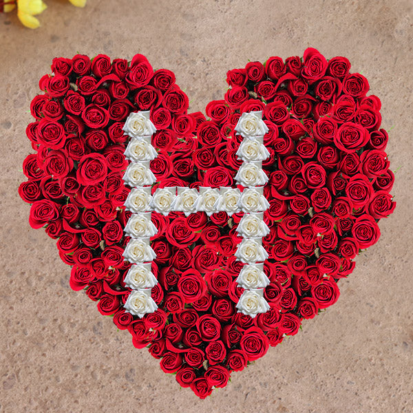 Big Heart - Alphabet Of Love - for Flower Delivery in India 