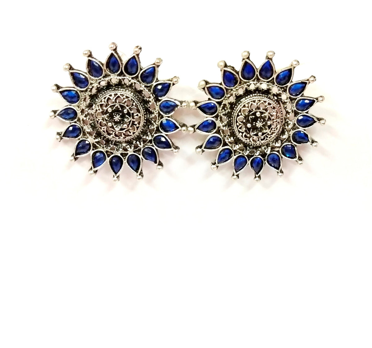 Blue And Silver Earrings