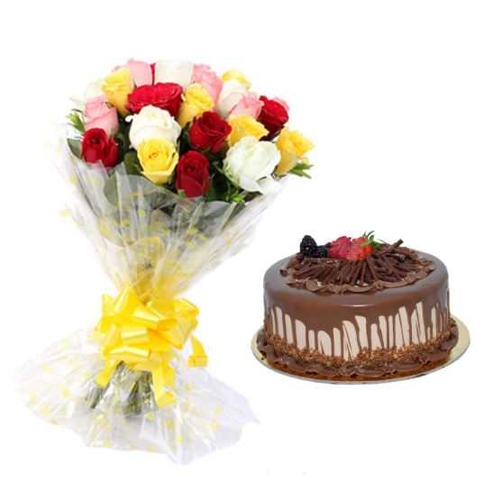 Tasty Cake N Bouquet For Grandma