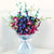 Dignified Beauty- Send Flowers to Category | Flowers | Premium Flowers -This Beautiful bouquet consists of 8 Stem Fresh Blue and Purple Orchids Nicely wrapped with Blue paper and seasonal fillers Note: While we always strive to ensure that products are accurately represented in our photographs, from season to season and subject to availability, our florists may be required to substitute one or more flowers for a variety of equal or greater quality, appearance and value. Also for cakes, Actual design and arrangement might differ based on chef, seasonal elements and ingredient availability. 