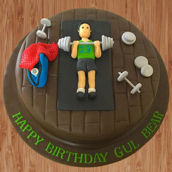 Obligatory Gym Lover Theme Cake - for Online Flower Delivery In India 