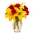 For Dad- Best Flower Delivery in Occasion | Flowers | Fathers Day -This beautiful flower vase contains: 10 Red Roses 3 Stem Yellow Asiatic lilies Beautiful Glass vase Note: The photos are indicative only. Actual design and combomight differ based on chef, seasonal elements and ingredient availability. 
