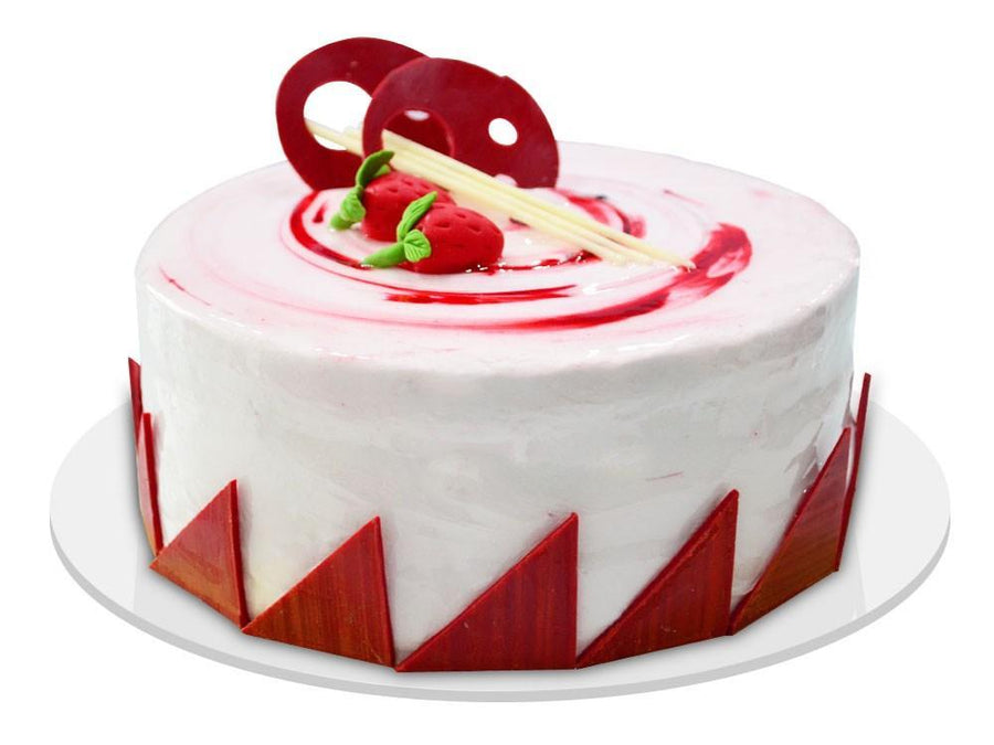 Fusion Pink Strawberry Cake - for Midnight Flower Delivery in India 