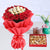 Himalyan Sweet Treat- - for Flower Delivery in India -This Beautiful Combination of Flowers and Dry Fruits consists of 16 Fresh Red Roses 16 Ferrero Rochers Nicely wrapped in a Red paper and Red ribbon bow 500 gms Mix Dry Fruit Box Note: While we always strive to ensure that products are accurately represented in our photographs, from season to season and subject to availability, our florists may be required to substitute one or more flowers for a variety of equal or greater quality, appearance and value. Also for cakes, Actual design and arrangement might differ based on chef, seasonal elements and ingredient availability. 
