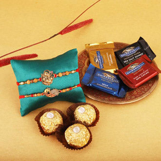 Love Filled Rakhi Gift - for Midnight Flower Delivery in India 