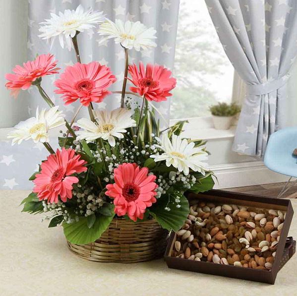 Pink N White Basket Combo