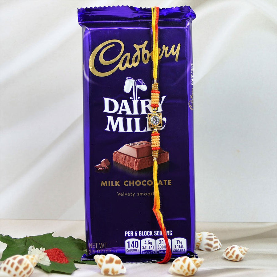 Plain Rakhi N Dairymilk Combo