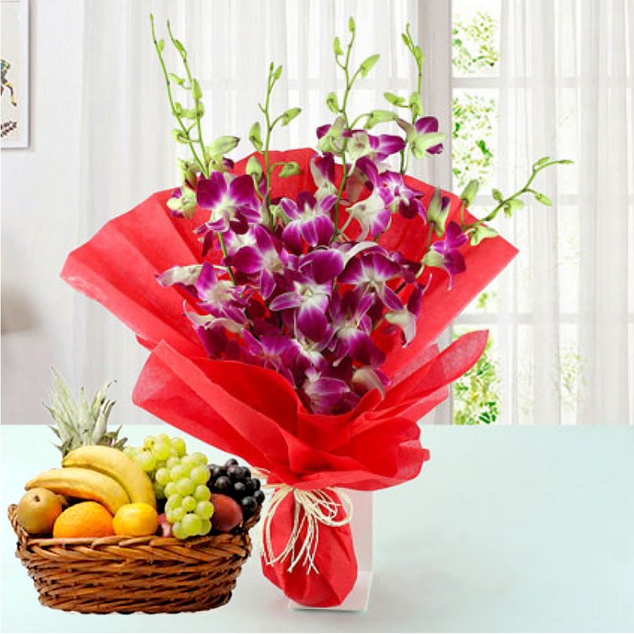 Purple Fresh Fruit Delight - for Online Flower Delivery In India 