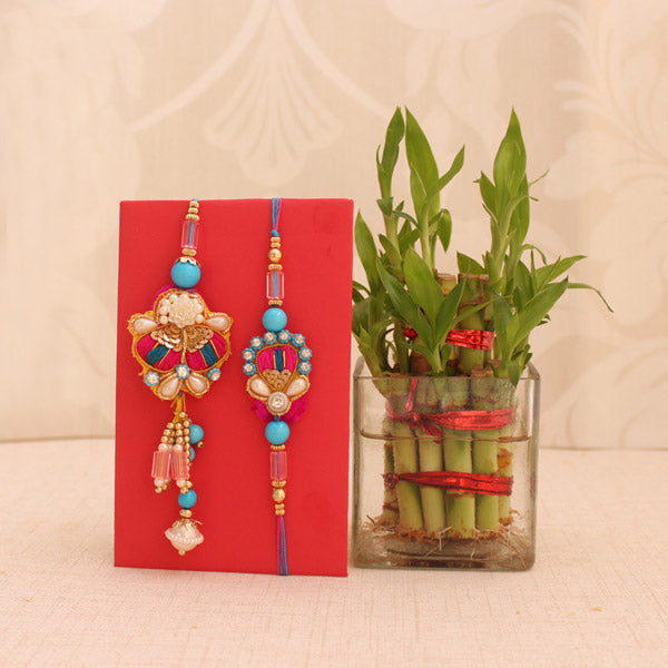 Rakhi And Lucky Bamboo Gift