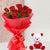 Red Rose N Teddy- Midnight Gift Delivery in Category | Gifts | Birthday Gifts -This Beautiful Combination of Flowers and Teddy consists of 10 Fresh Red Roses Nicely wrapped in Red paper and Red ribbon bow 6 inch White Teddy Note: While we always strive to ensure that products are accurately represented in our photographs, from season to season and subject to availability, our florists may be required to substitute one or more flowers for a variety of equal or greater quality, appearance and value. Also for cakes, Actual design and arrangement might differ based on chef, seasonal elements and ingredient availability. 