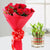 Rose N Green Surprise- - for Online Flower Delivery In India -This Beautiful Plants combo consists of 10 Fresh Red roses with seasonal fillers nicely wrapped with Red paper and Red ribbon bow Two layer Lucky Bamboo Plant (Height approx 6-8 inches) nicely arranged in a glass vase Note: While we always strive to ensure that products are accurately represented in our photographs, from season to season and subject to availability, our florists may be required to substitute one or more flowers for a variety of equal or greater quality, appearance and value. Also for cakes, Actual design and arrangement might differ based on chef, seasonal elements and ingredient availability. 