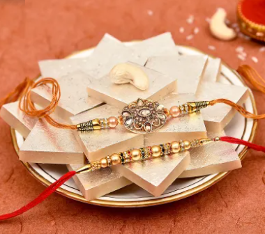 Rakhi With Kaju Katli