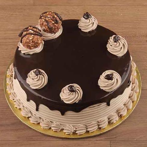 Sapid Chocolatey Ferrero Rocher Cake - for Online Flower Delivery In India 