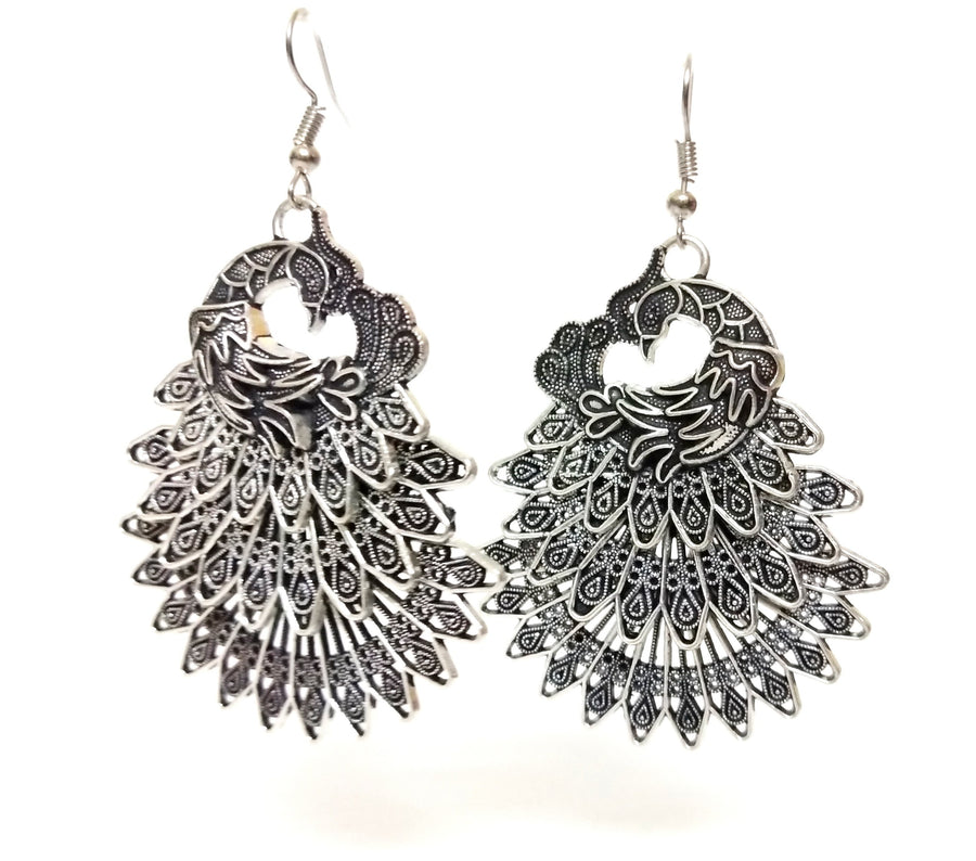 Silver Color Earrings - for Online Flower Delivery In India 