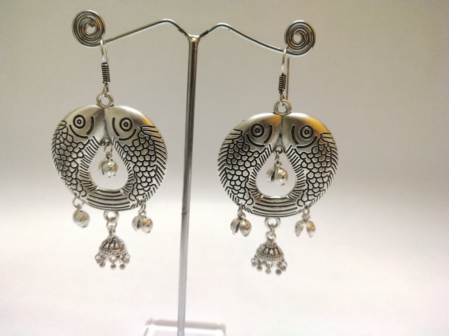 Silver Jhumka Style Earrings - for Flower Delivery in India 