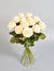 Smile Please - White Rose Flower Bouquet- - for Midnight Flower Delivery in India - Product Details: 12 White Roses Bunch Seasonal Fillers On occasions like birthday, promotion, retirement, and other such events this bouquet which consists of a bunch of 12 farm fresh white roses is the best option as it will fill the moment with its freshness and fragrance and made the moment more memorable for the recipient.   While we always strive to ensure that products are accurately represented in our photographs, from season to season and subject to availability, our florists may be required to substitute one or more flowers for a variety of equal or greater quality, appearance and value. 