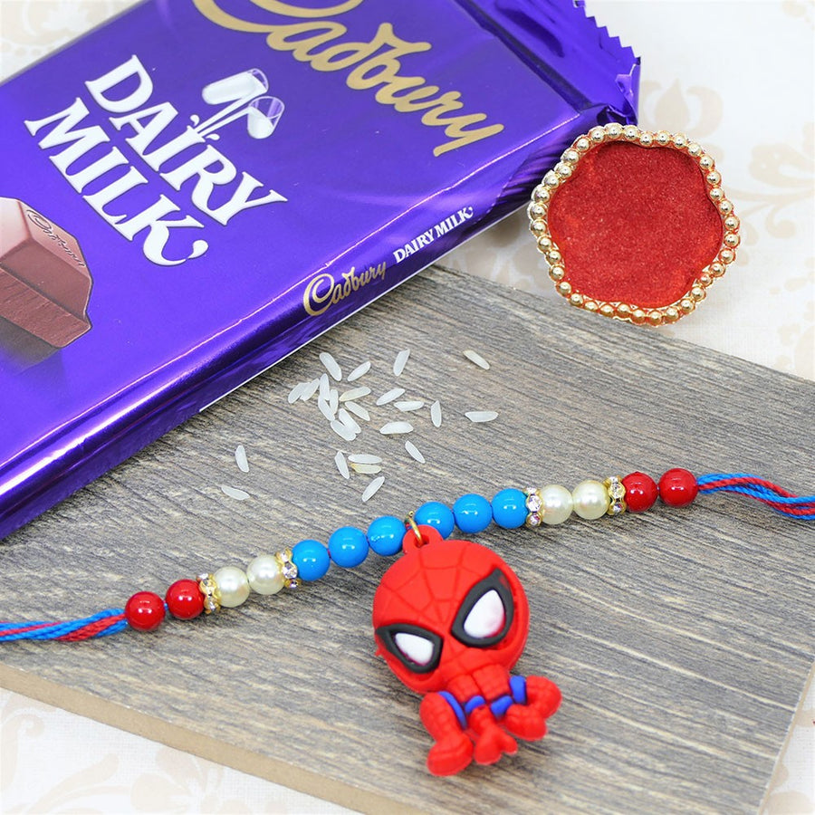 Spiderman Rakhi With Dairymilk - Send Flowers to India 